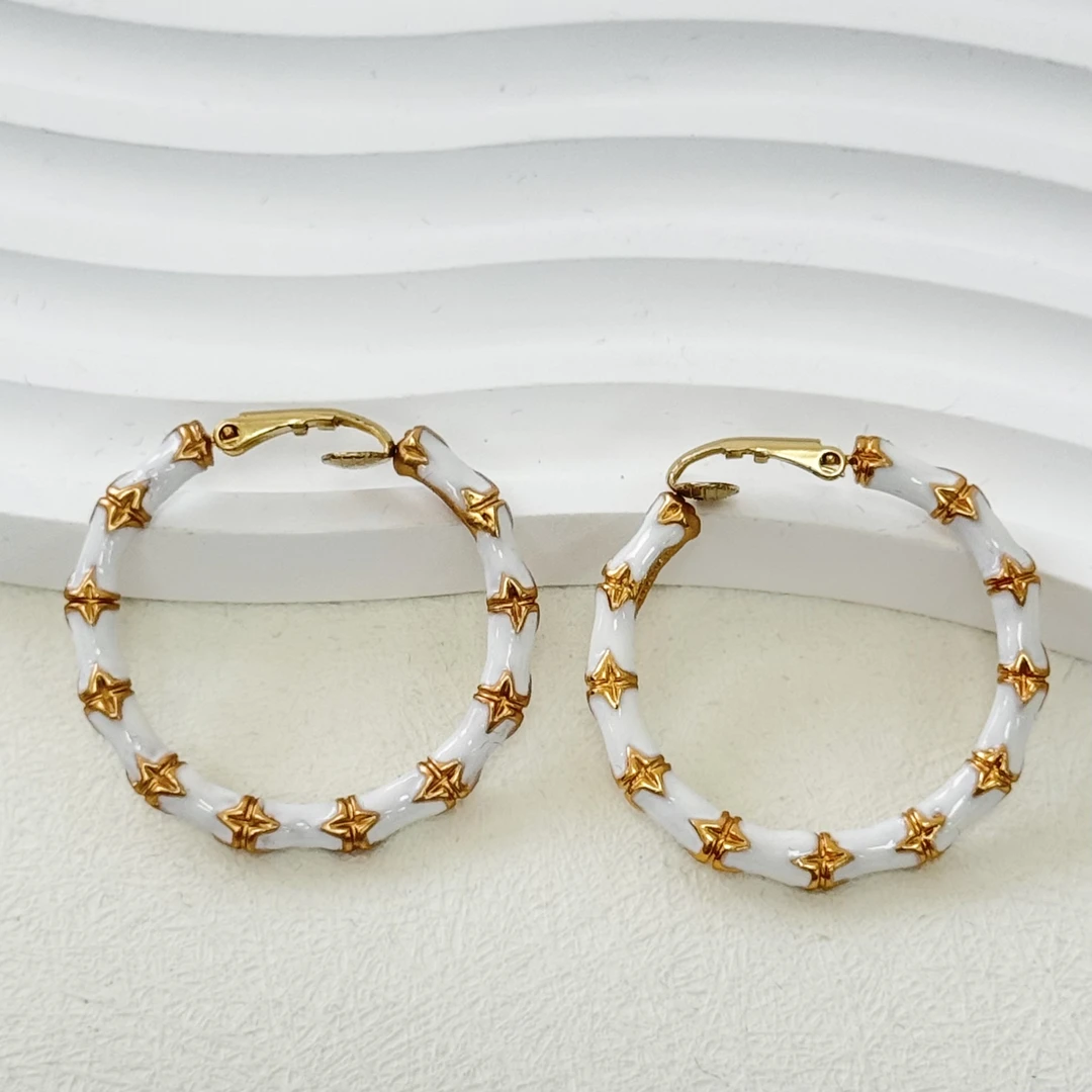 合金耳饰 菠萝中古KJL耳夹LK3340