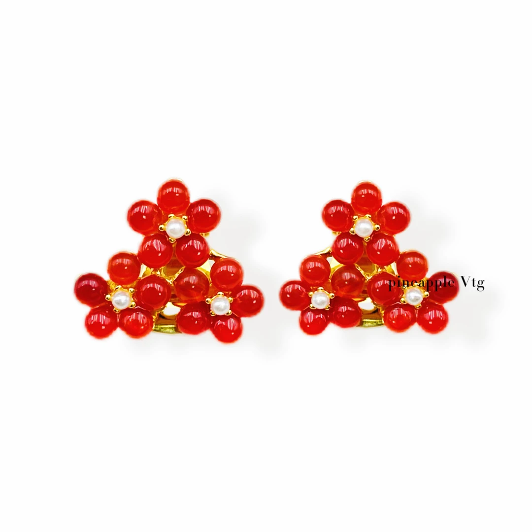 合金耳饰 菠萝中古Swoboda耳夹LK2019