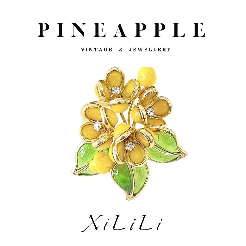 合金琉璃戒指 菠萝中古栖璃XiLiLi戒指LK7608