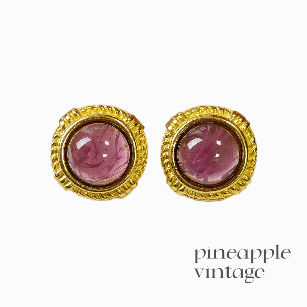 合金耳饰 菠萝中古Ben-Amun拜雅曼耳夹LK0131