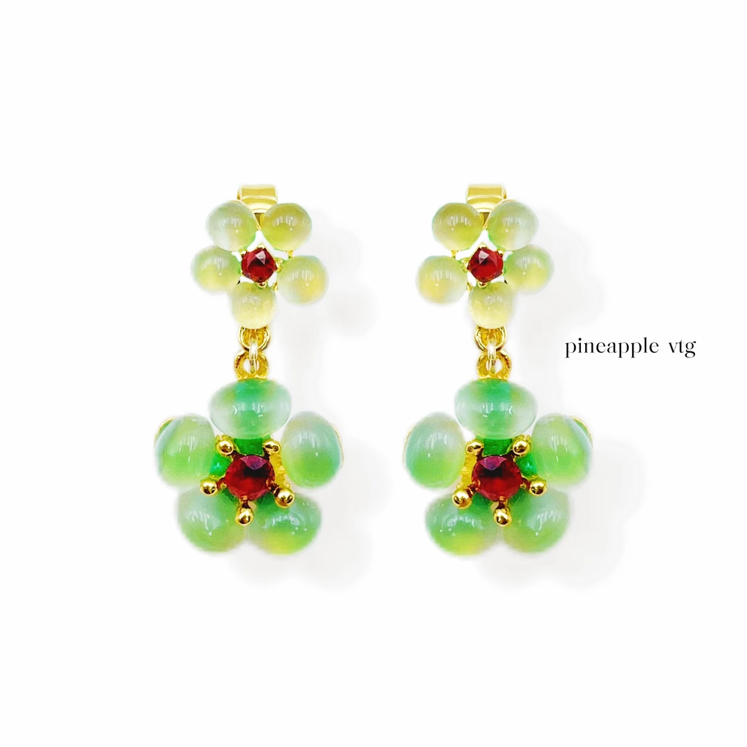 合金耳饰 菠萝中古Swoboda耳夹LK2329