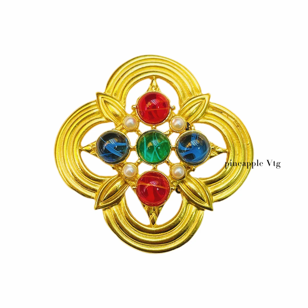 合金胸针 菠萝中古Ben-Amun拜雅曼胸针LK0157