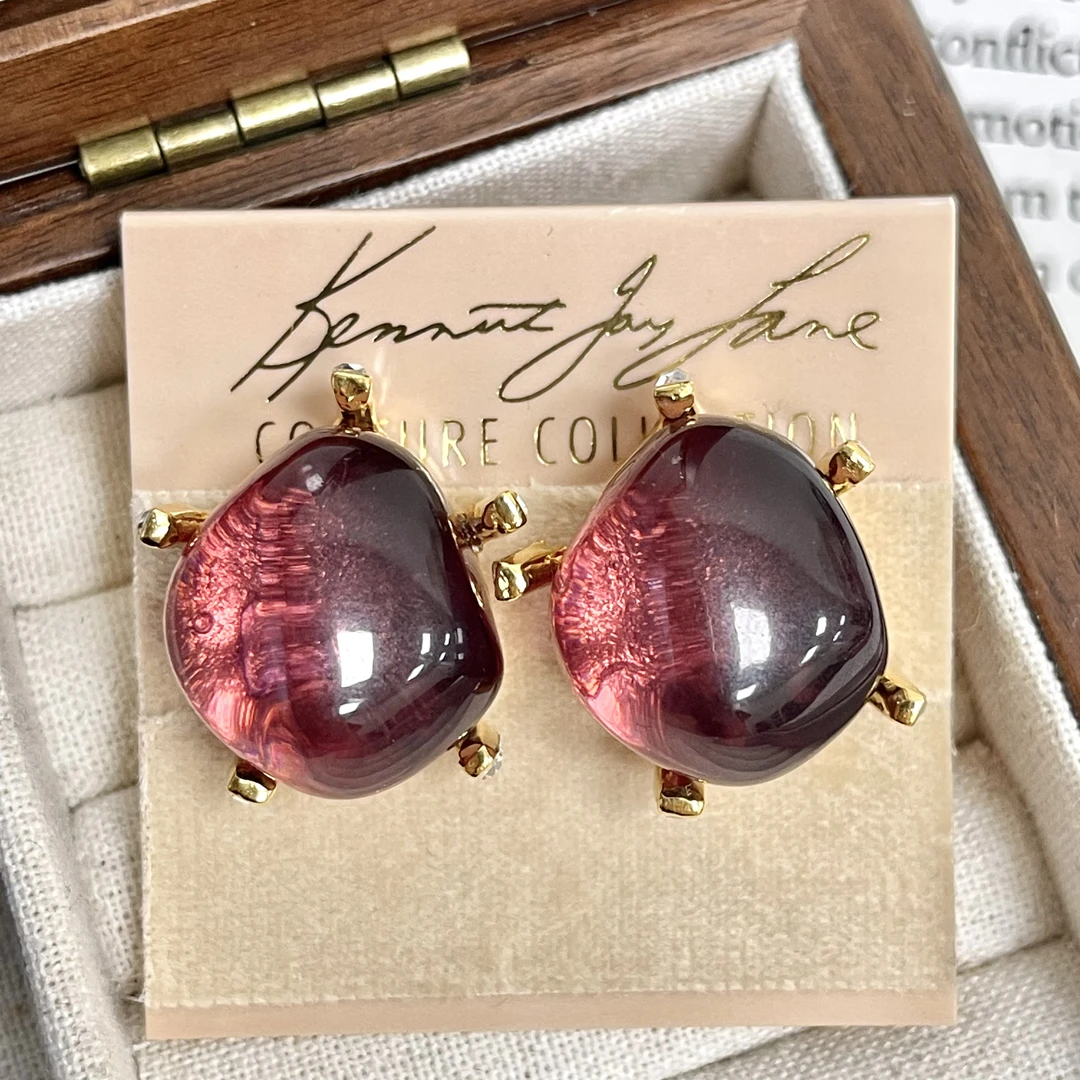 合金耳饰 菠萝中古KJL耳夹LK3416