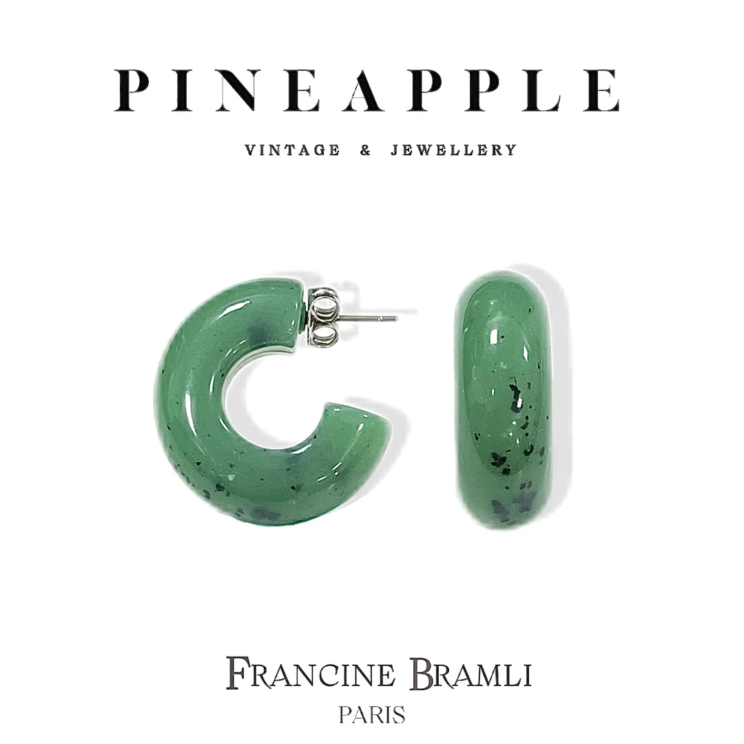 合金耳饰 菠萝中古FB耳钉LK7385