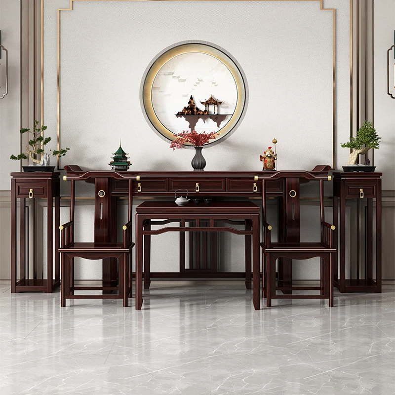 辰宜诺新中式中堂六件套全实木供桌农村厅堂屋八仙桌条案神台佛台