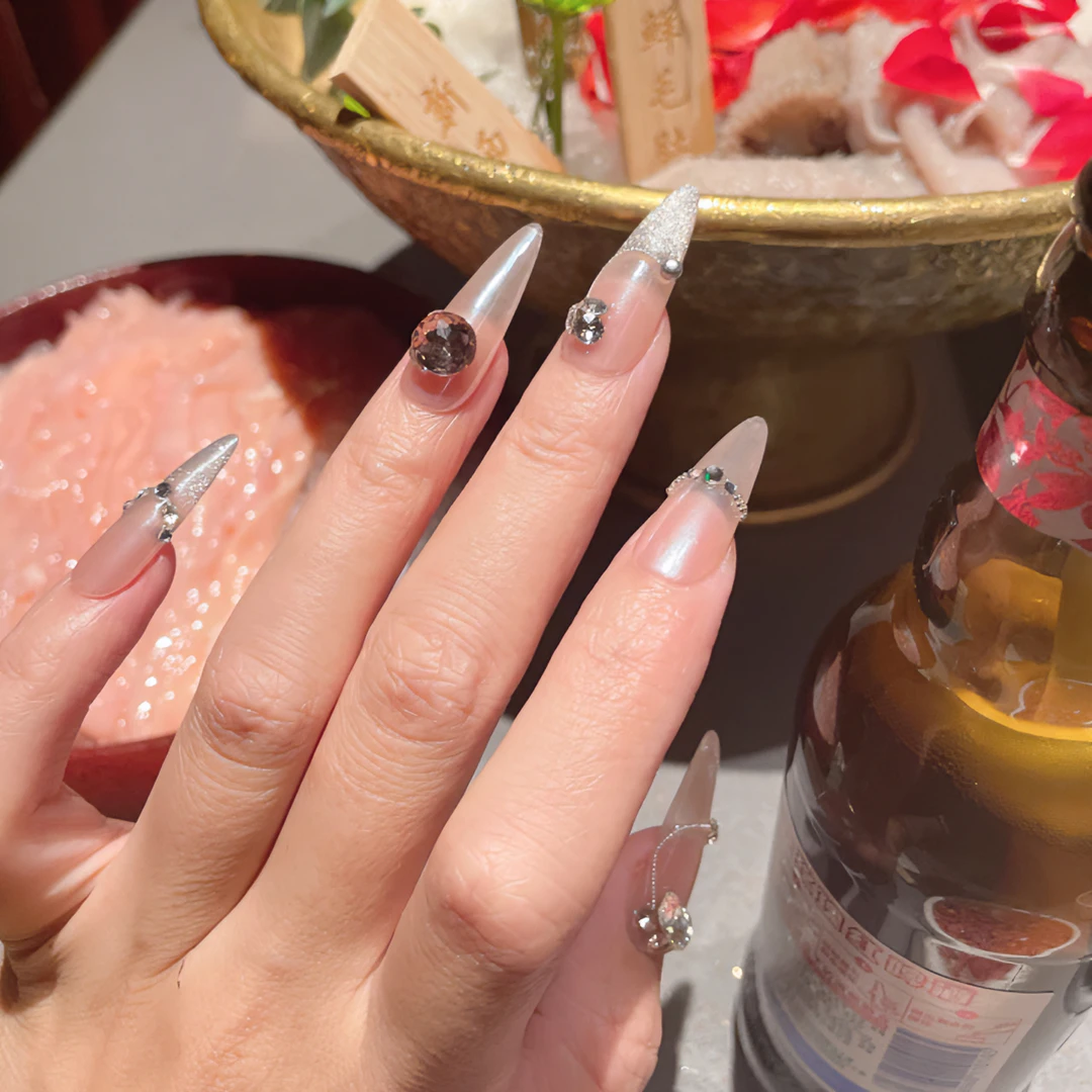 【鸭肠】手工定制穿戴甲2024冰透新款美甲