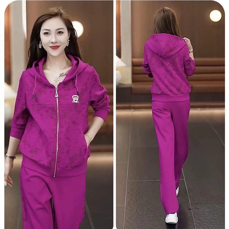彬彬严选秋冬运动套装定制款运动套装火龙果色