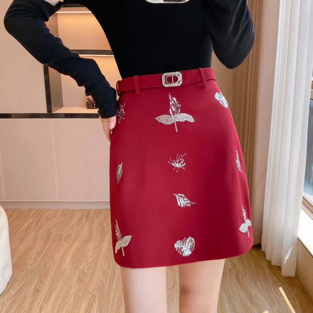 彬彬严选高端重工百搭新款设计高腰显瘦小个子短裙半裙8678