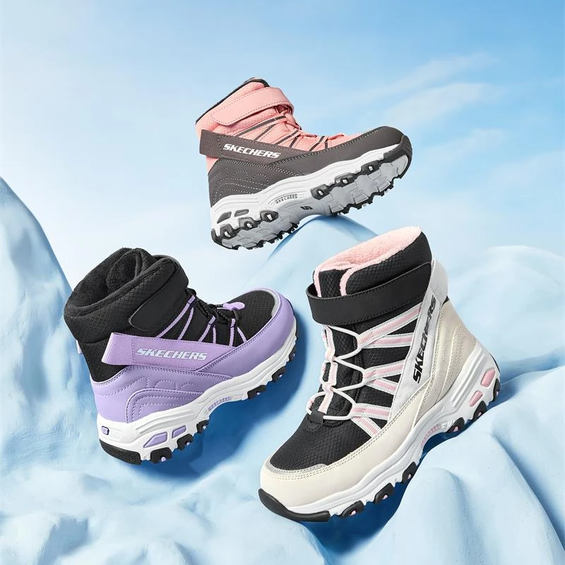 【斯凯奇】儿童冬季加绒棉鞋雪地靴保暖棉靴664200L