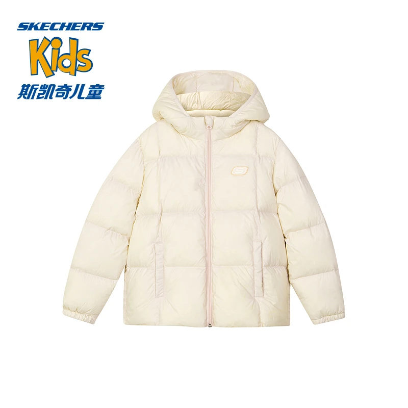 Skechers斯凯奇儿童轻薄羽绒服2023秋冬季新款男女童外套L423K100