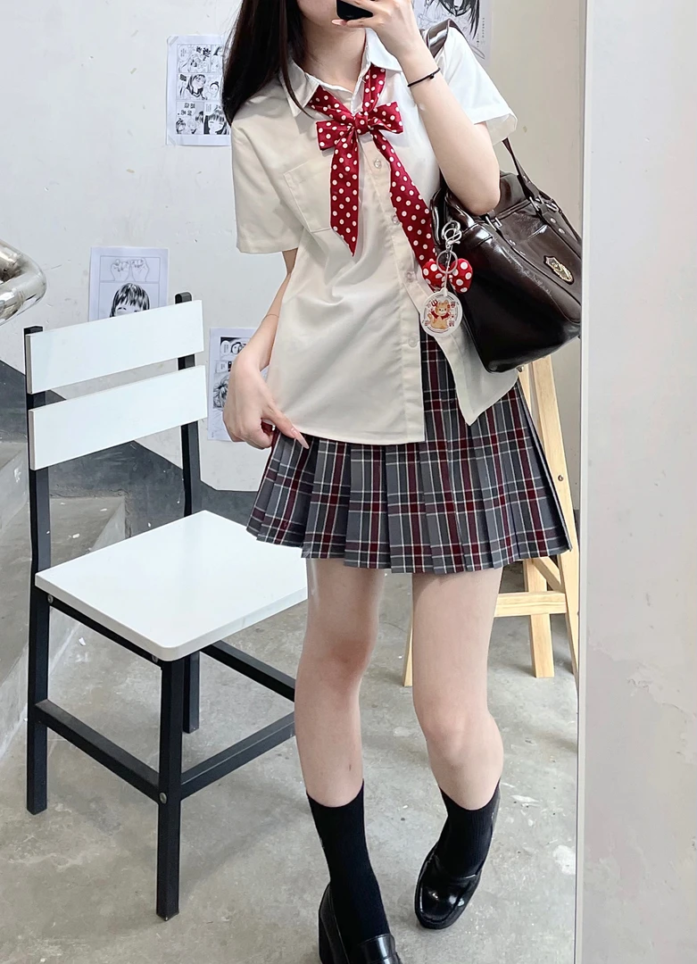 小犬熏jk原创【花牌】新款平价同格正版jk格裙日系半身裙百褶裙