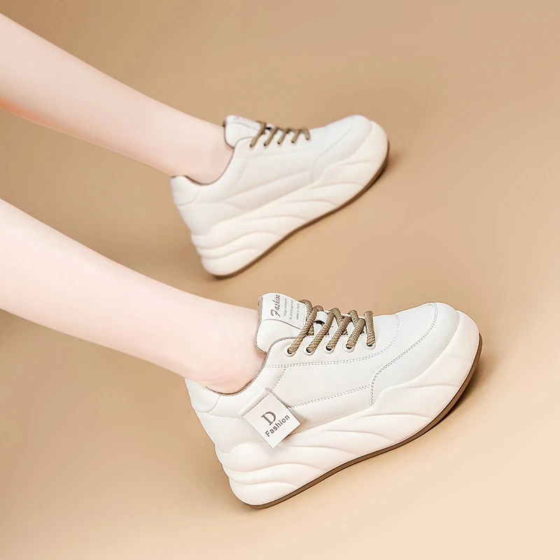 【6CM】厚底增高老爹鞋女2024秋冬新款休闲运动鞋女百搭潮松糕加绒.