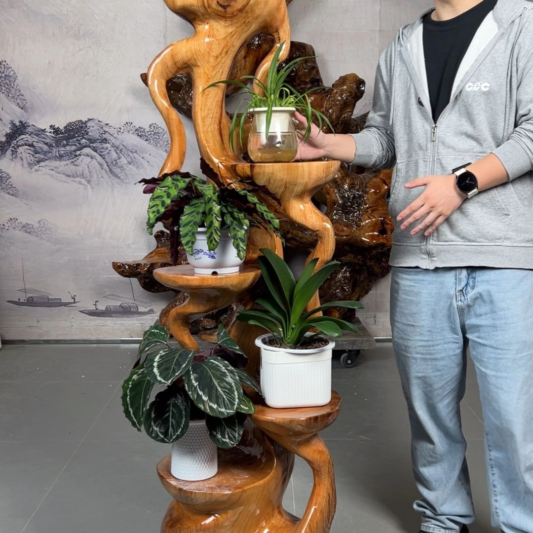 【闪购商品】香樟木自然随行整料花架