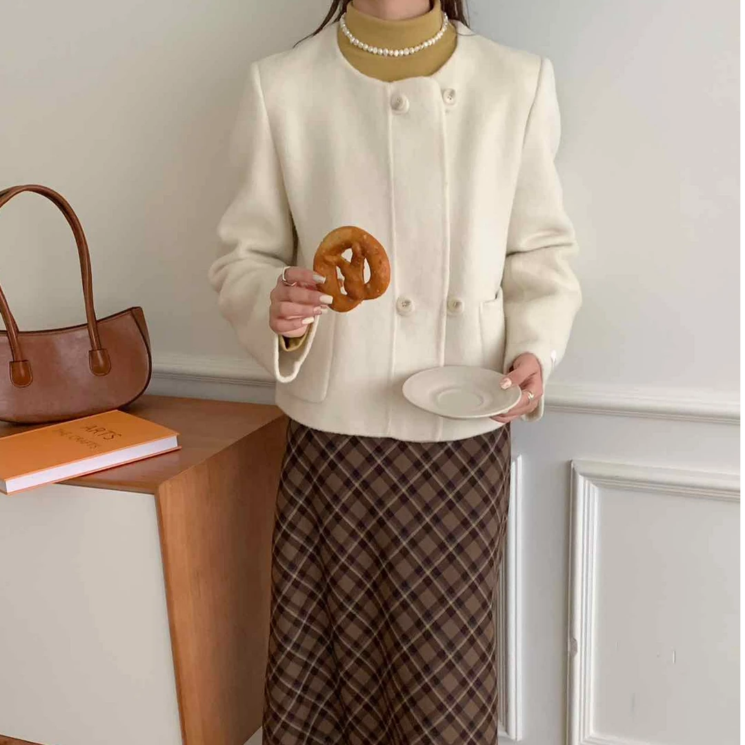 韩版百搭休闲外套绒大衣韩版休闲宽松