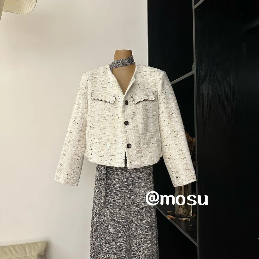 900639（mosu.新款）法式气质小香风夹棉外套