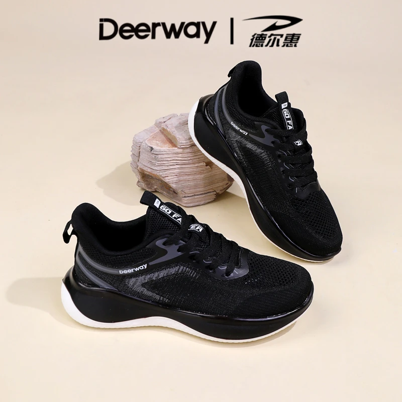 德尔惠秋季休闲鞋女款2024新款爆款女士高档网鞋飞织运动跑鞋3350