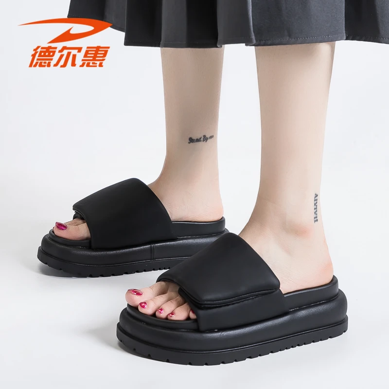 德尔惠女鞋夏季爆款厚底凉拖2024新款夏天外穿软底防滑凉拖鞋4626