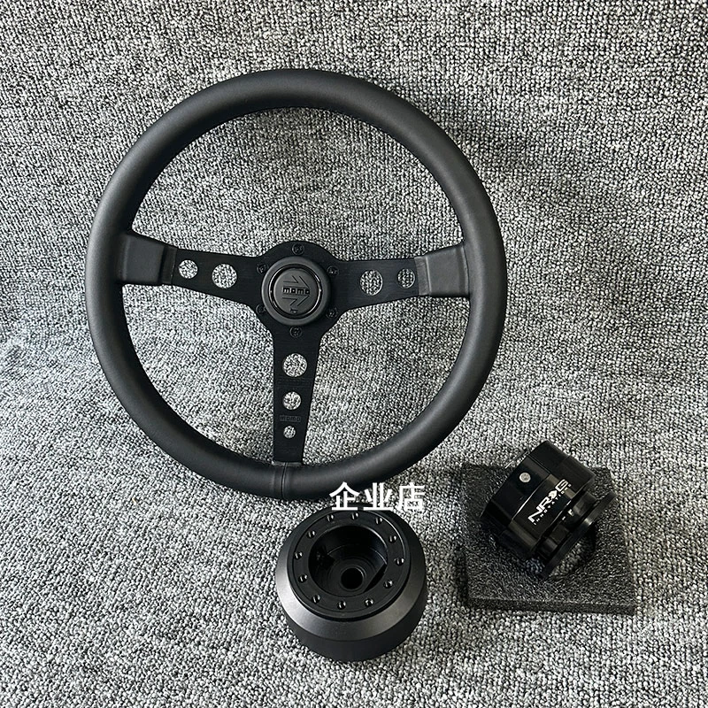 限量版momo方向盘p5改装叮一声快拆14寸真皮赛车竞技转向盘