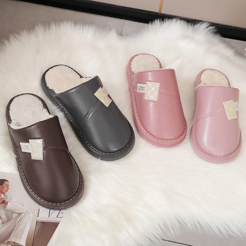 2023新款棉拖鞋女冬季室内居家保暖毛绒厚底防滑耐磨棉拖鞋305