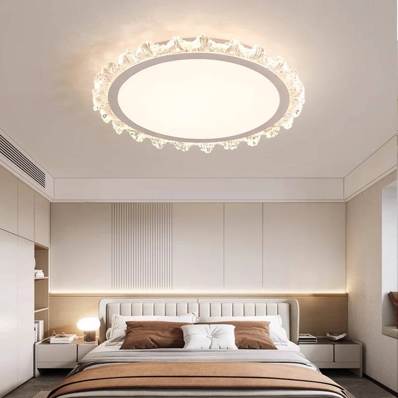 轻奢卧室主灯简约现代水晶房间卧室吸顶灯温馨浪漫创意led小户型