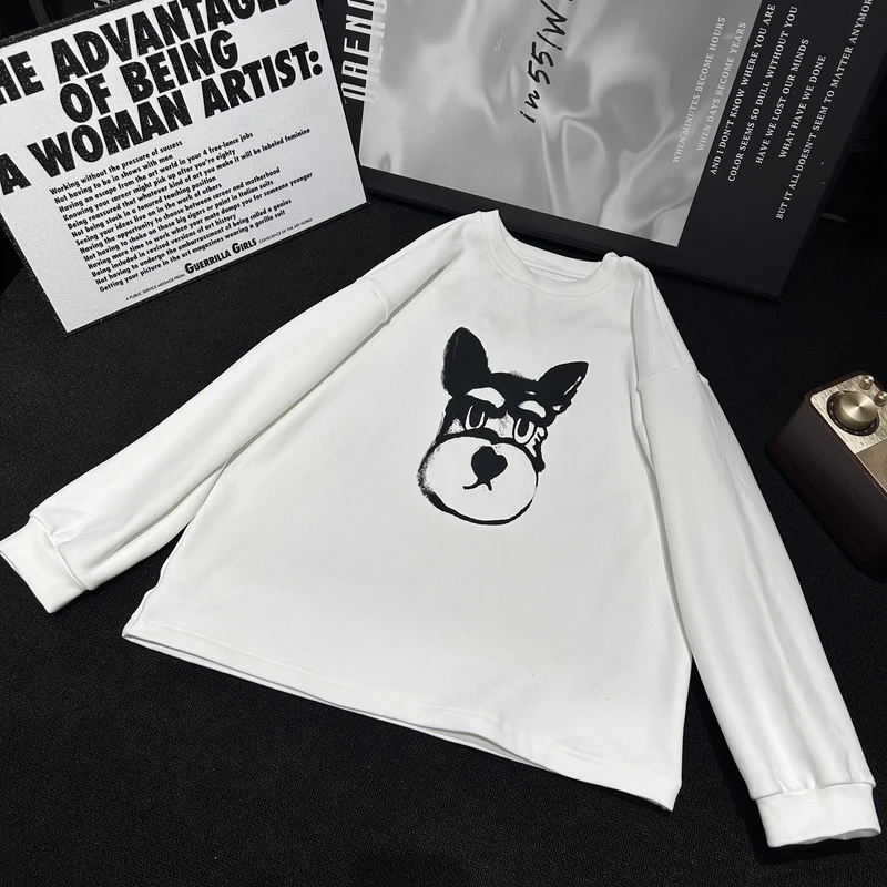 【HK潮牌加绒卫衣】中大童冬季2024新款儿童宽松高街网红上衣2403