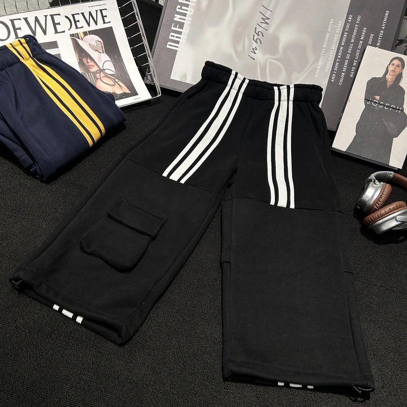 【H93潮牌加绒卫裤】男女冬季2024儿童潮流穿搭童装卫裤休闲523