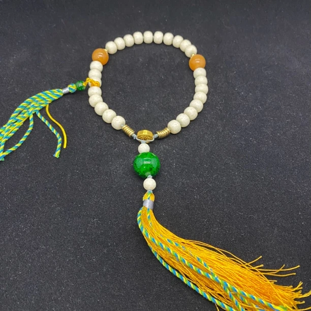 白色 脑花纹 手串 B254