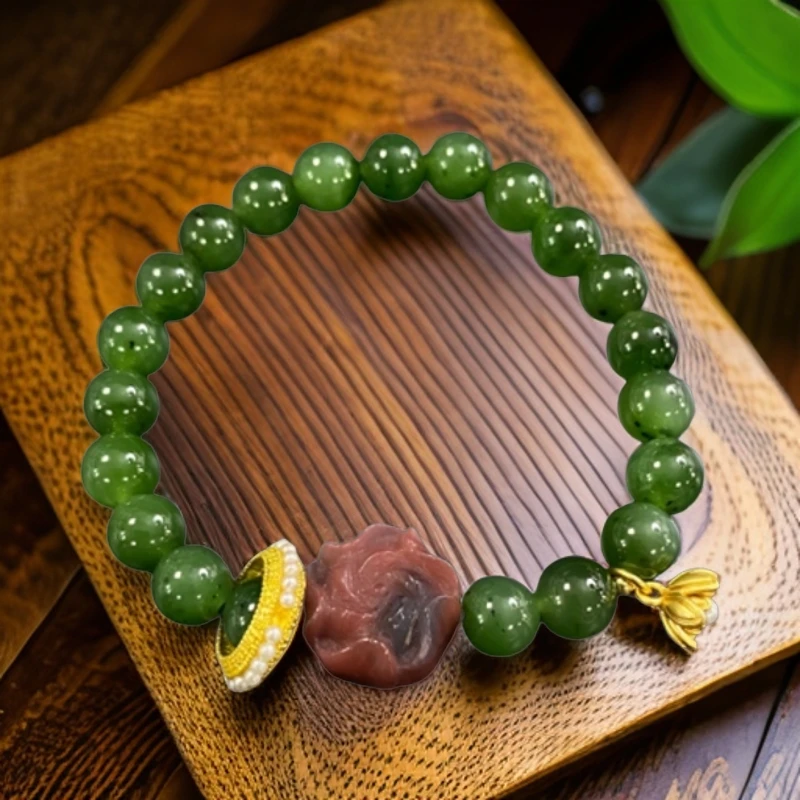 和田玉 碧玉 单圈 Diy 手链 C596