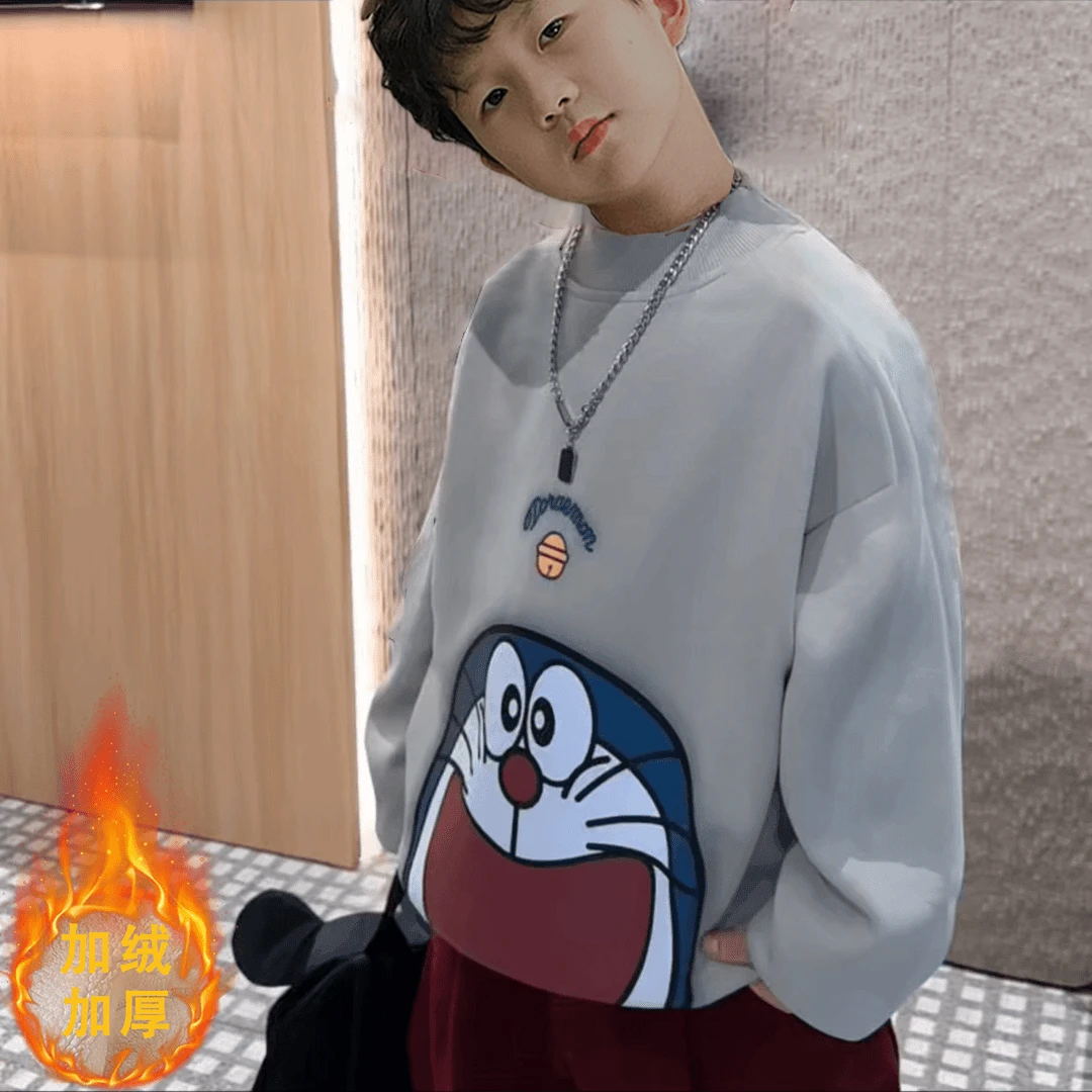 【爆款热卖】男童加绒卫衣2024新款儿童卡通宽松时髦洋气加厚冬季