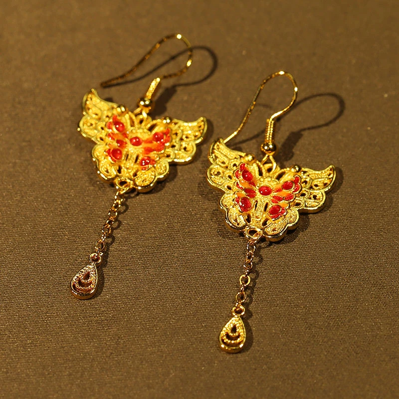 耳饰 古法国风新中式宫廷掐丝复古气质耳钩耳饰042