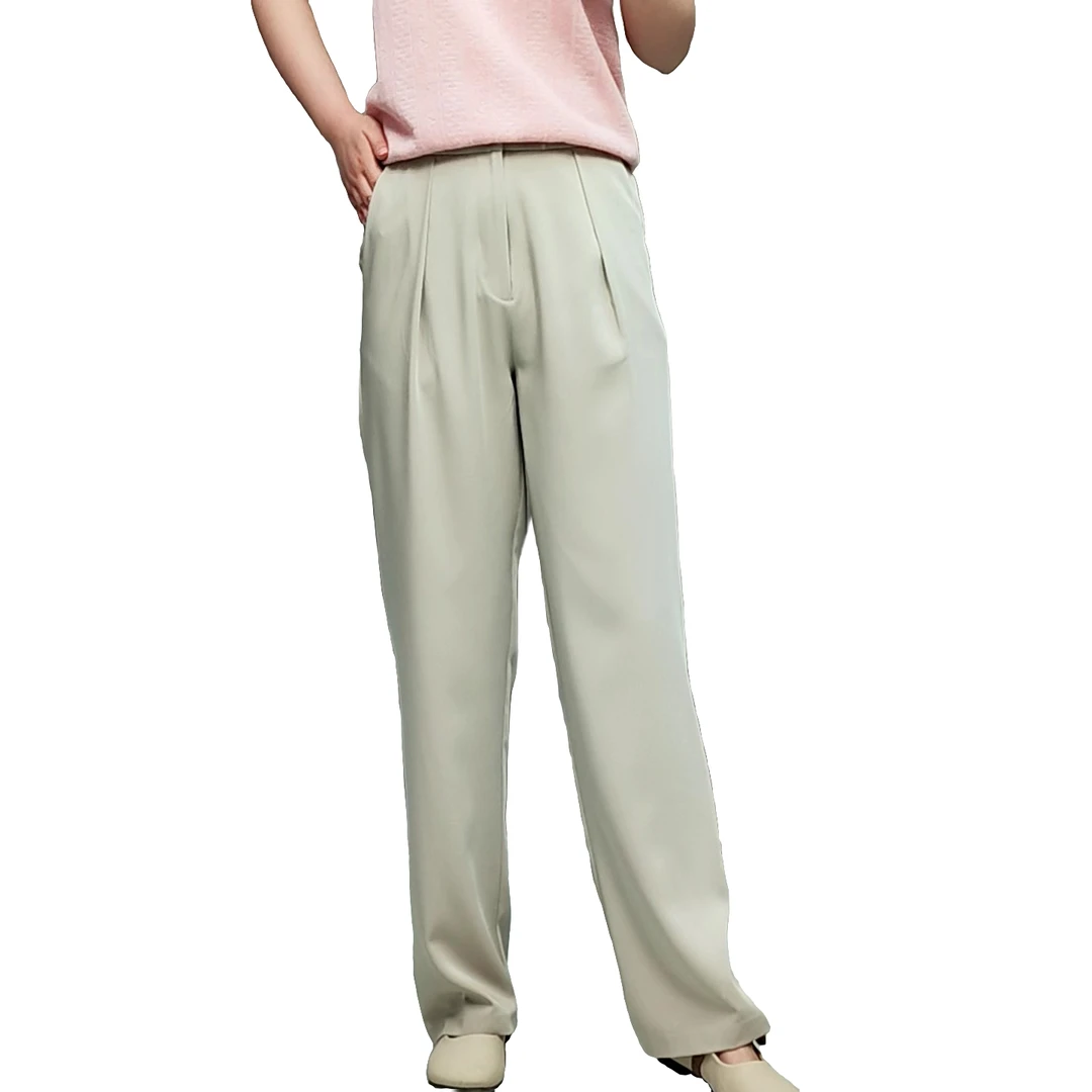 [裁缝方师傅家]醋酸直筒休闲裤夏季薄款长裤高腰初秋雅丹显瘦女士