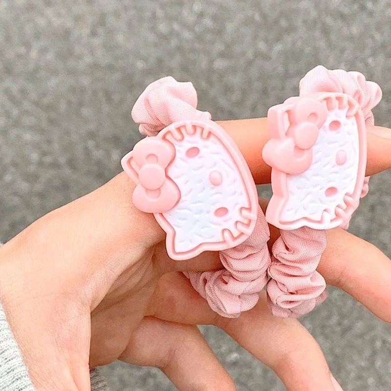 少女心萌系KT猫发饰女送男友粉色闺蜜发圈手链两用情侣小皮筋