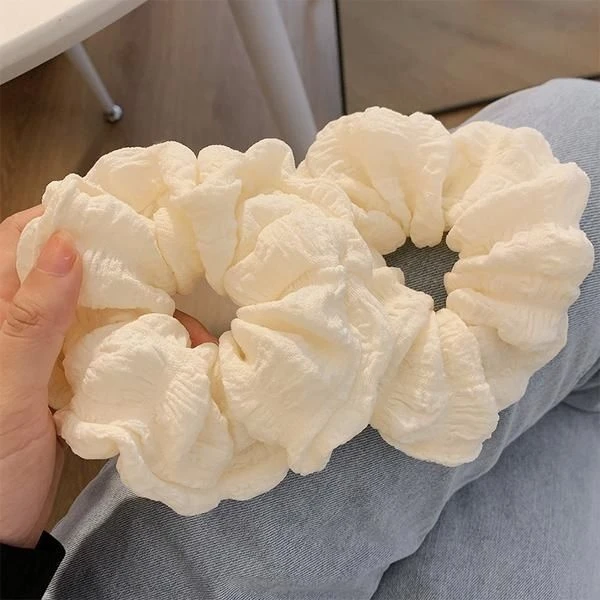 奶油泡芙~法式简约气质头绳女高级感扎马尾大肠发圈复古发绳发饰