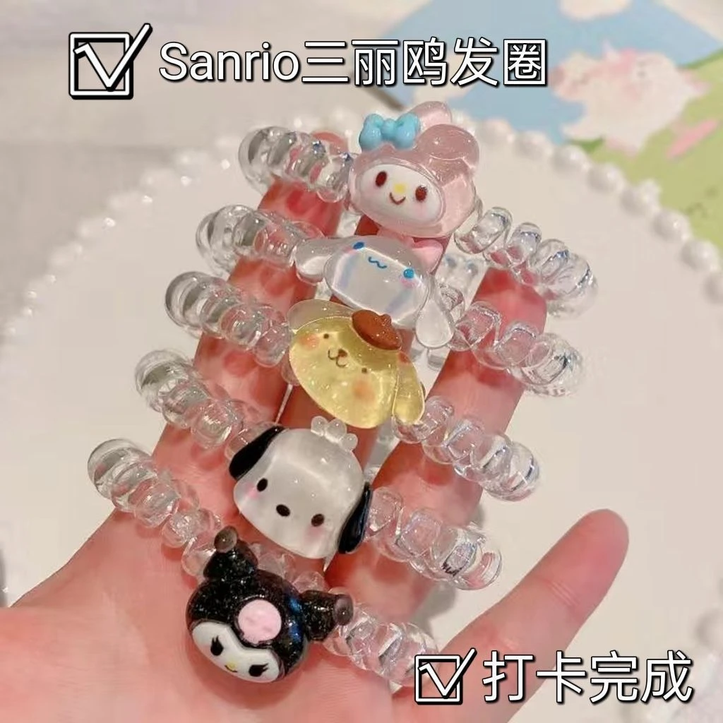 卡通电话线发圈扎头发小皮筋ins风高颜值三丽鸥甜美手
