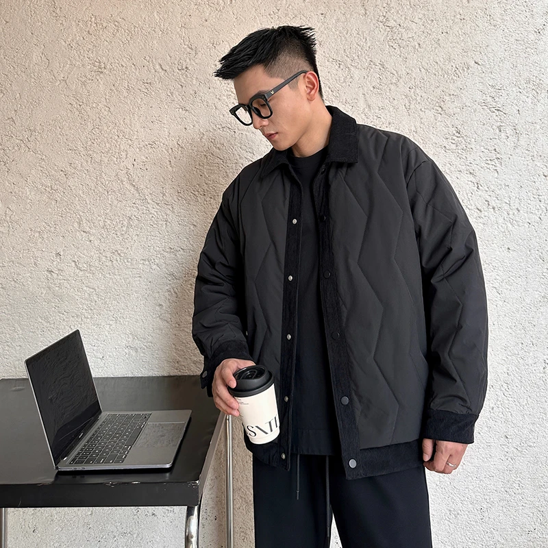 【衬衫式保暖棉衣】2023秋冬季棉服男加厚假两件棉袄翻领男士外套