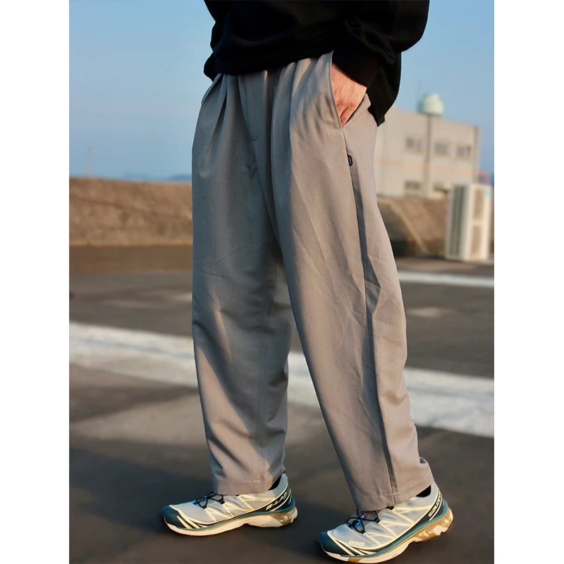 UTIMUS秋季日系简约宽松纯色黑色灰色垂感透气休闲长裤流行西裤