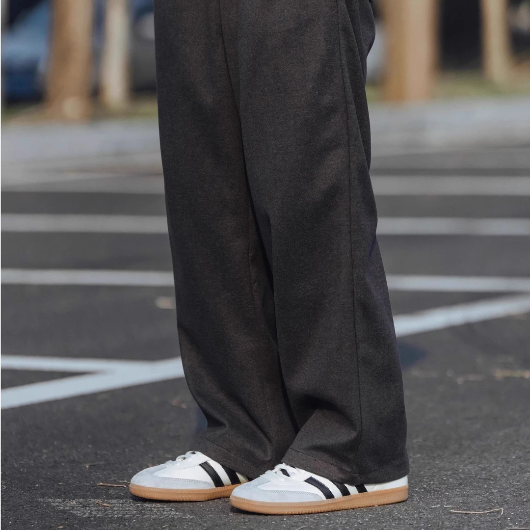 UTIMUS毛呢西裤加厚加绒垂感直筒宽松软糯磨毛休闲裤针织慵懒感