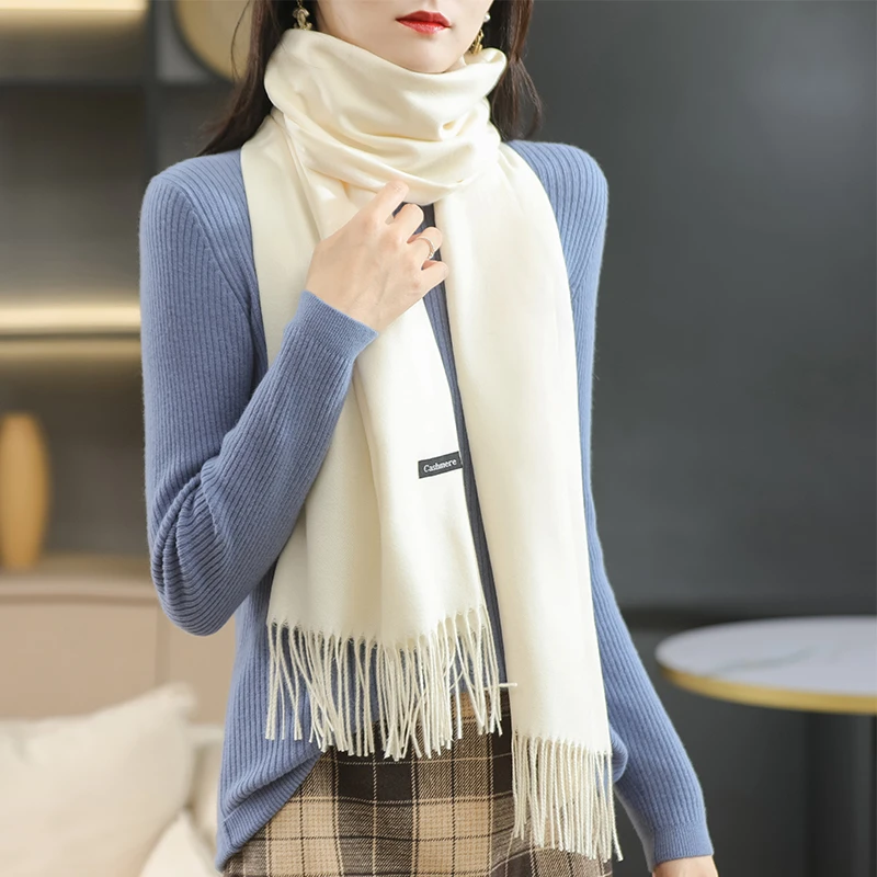 门店199 围巾女秋冬季新款加厚纯色保暖外搭两用百搭超大披肩披风