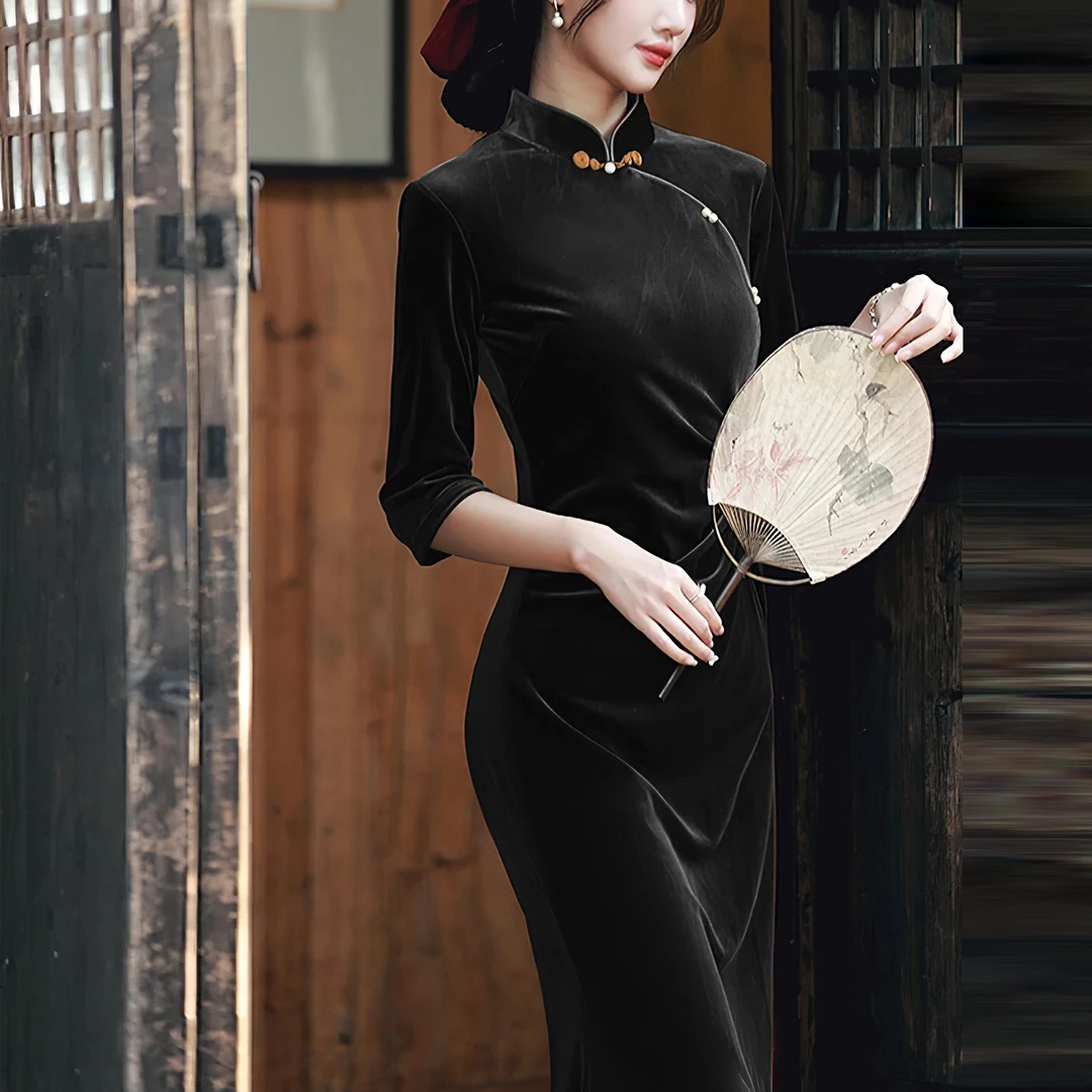 4号 高品质国风阳光绒 不支持七天无理由退换 旗袍面料定制