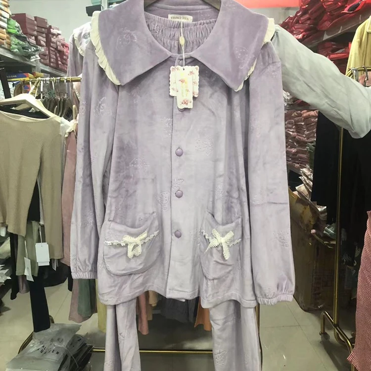 女士海岛绒家居服套装2259