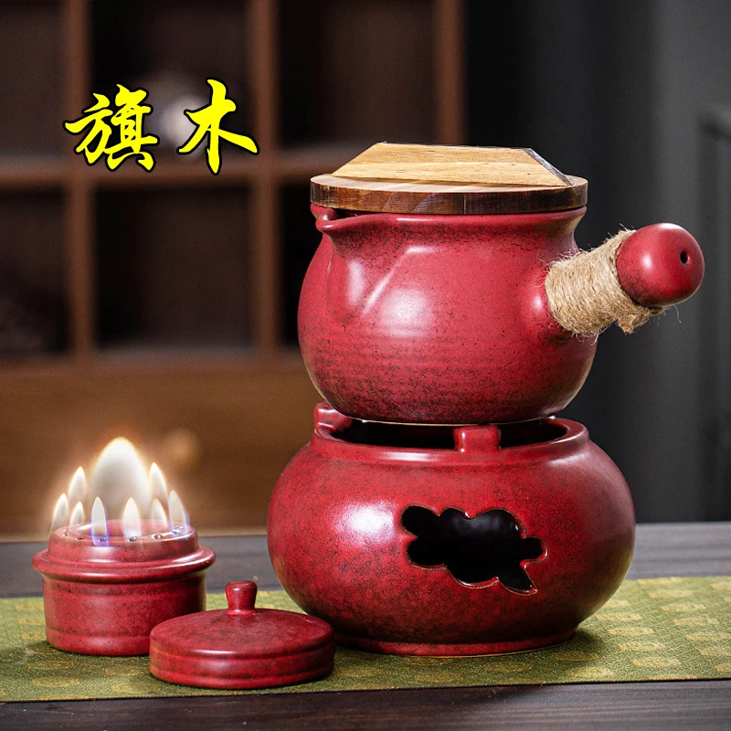 2024新款罐罐茶酒精灯炉煮茶器室内明火养生围炉煮茶壶烤火炉户外