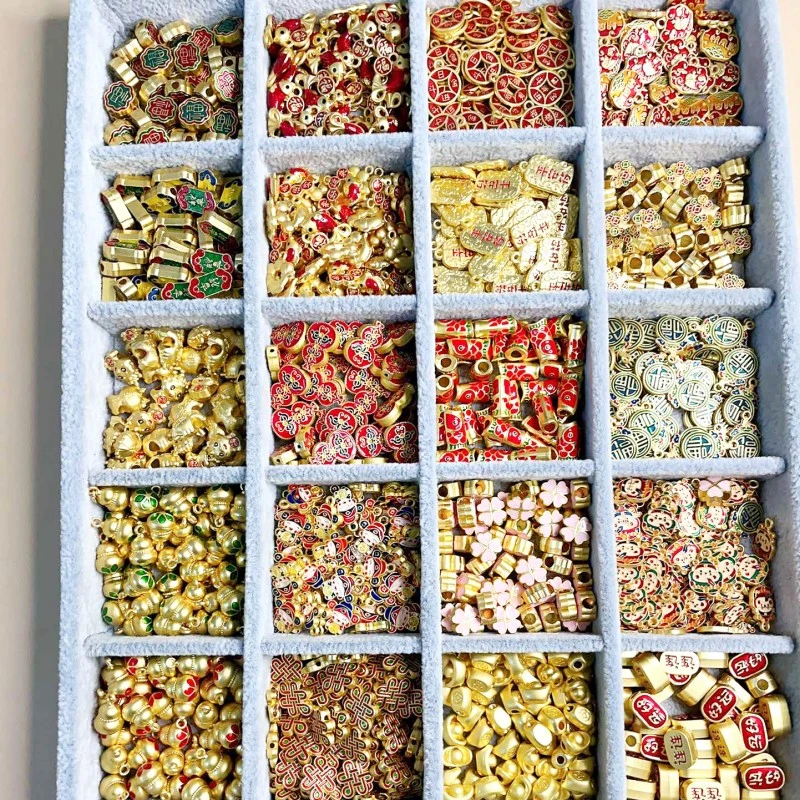 铜合金古法金DIY滴油烧蓝珐琅彩绘串珠吊坠手链耳环项链配饰配件