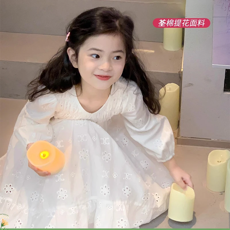 女童夏装连衣裙2025夏季新款洋气网纱小女孩公主裙儿童短袖裙子