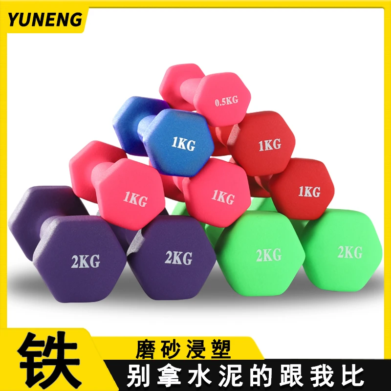 哑铃女士健身家用实心铁练胸练臂肌男士运动套装儿童六角小巧亚铃