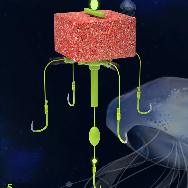 海竿垂钓浮钓鲢鳙加强翻板钩鲢鱼鳙鱼胖头方块海竿钓组套装方便