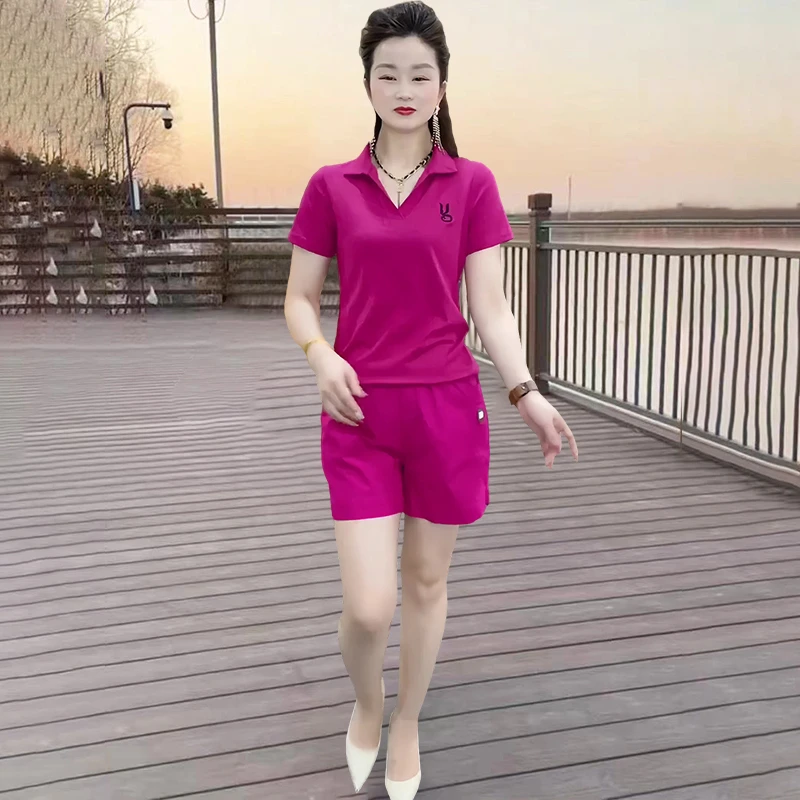 韩版宽松短裤运动服两件套2025新款夏天衣服一整套上档次时尚女装