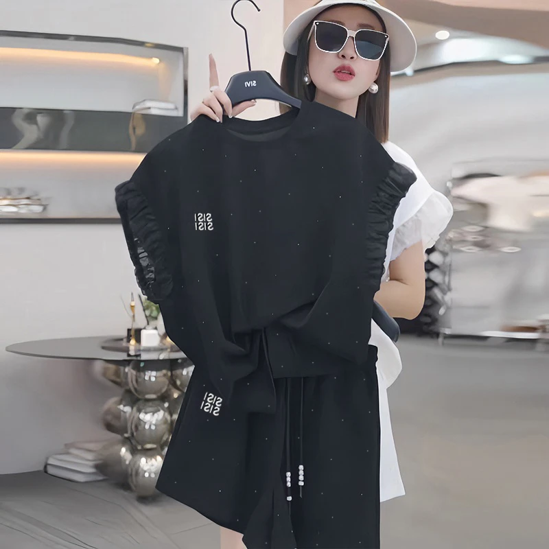 洋气时尚小香风套装夏季女装2025夏季新款时髦短袖短裤气质两件套