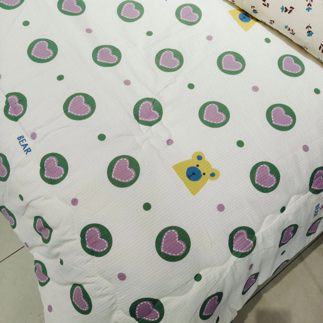 泡泡纱印花春秋被，贴肤透气性好，双面