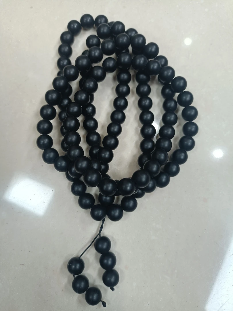 01号8mm黑色108佛珠项链