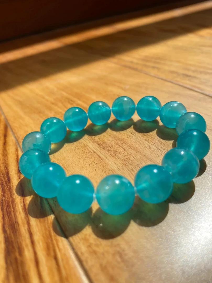 495号12mm 蓝色圆珠手串随机一条